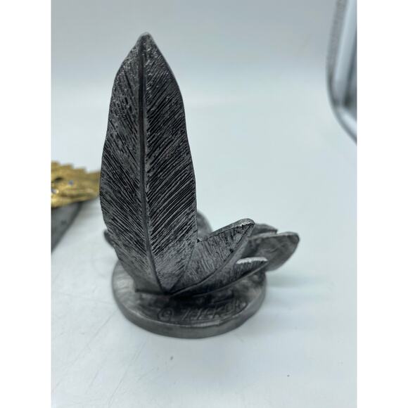 Michael Ricker Pewter Mardi Gras Mask Sculpture with stand Nadine"505/545 signed - Picture 7 of 10